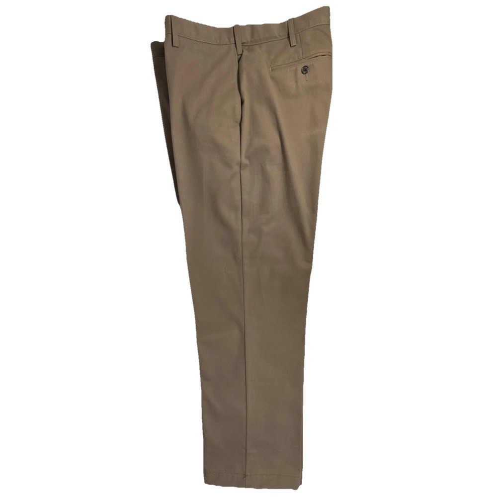 Land's End Traditional Fit Straight Leg Dress Pants Men's 36 Khaki Flat Front - Picture 9 of 12